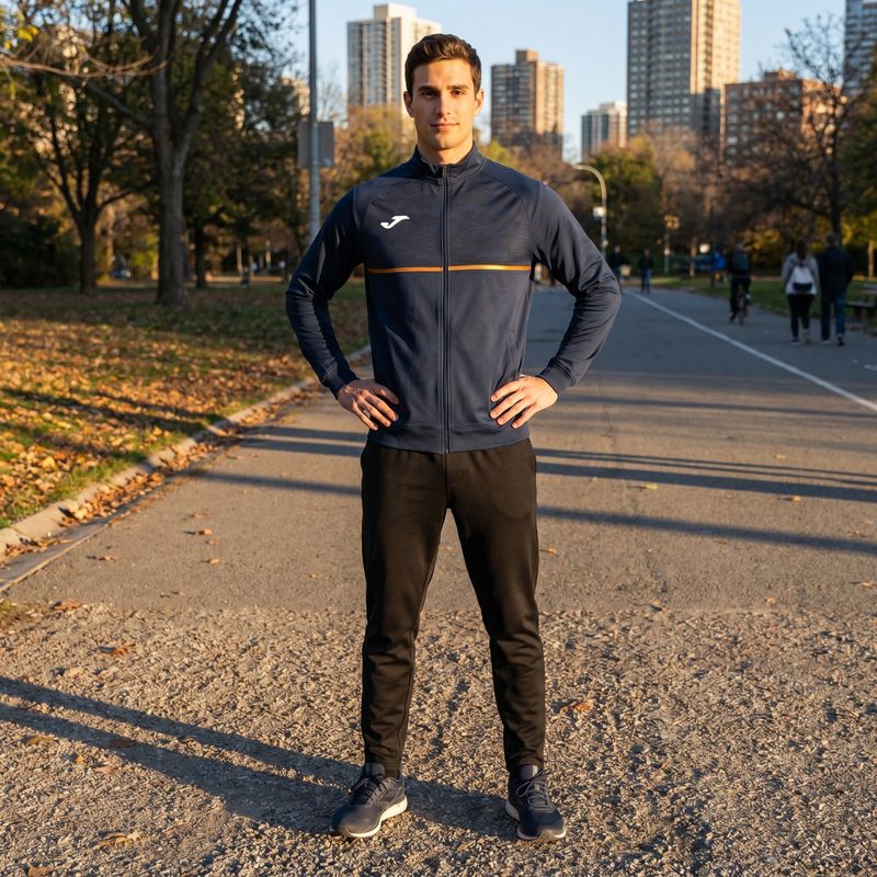 Vyriškas bėgimo džemperis Joma Record III Full Zip navy 6