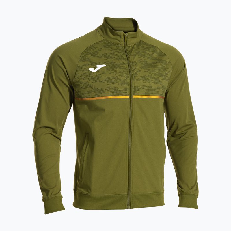 Vyriškas chaki spalvos bėgimo džemperis "Joma Record III Full Zip