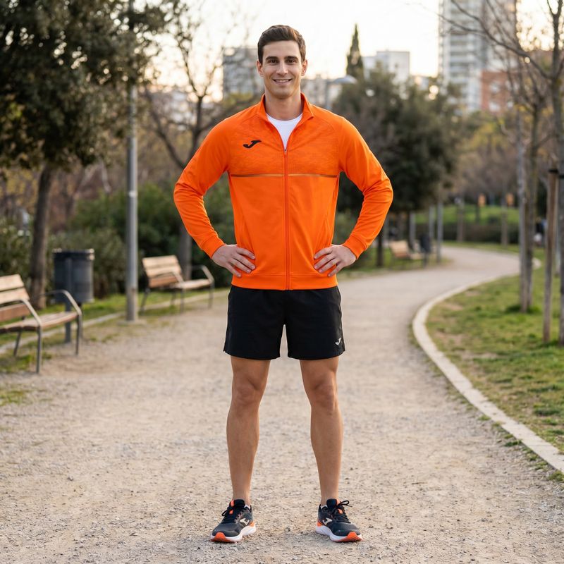Vyriškas bėgimo džemperis Joma Record III Full Zip orange 6