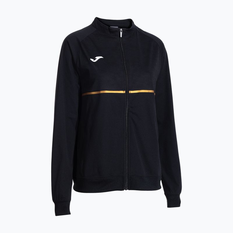 Moteriški bėgimo marškinėliai Joma Record III Full Zip juodos spalvos