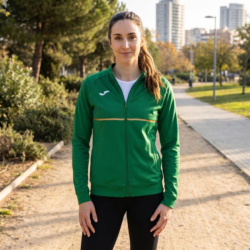 Moteriškas bėgimo džemperis Joma Record III Full Zip green 9