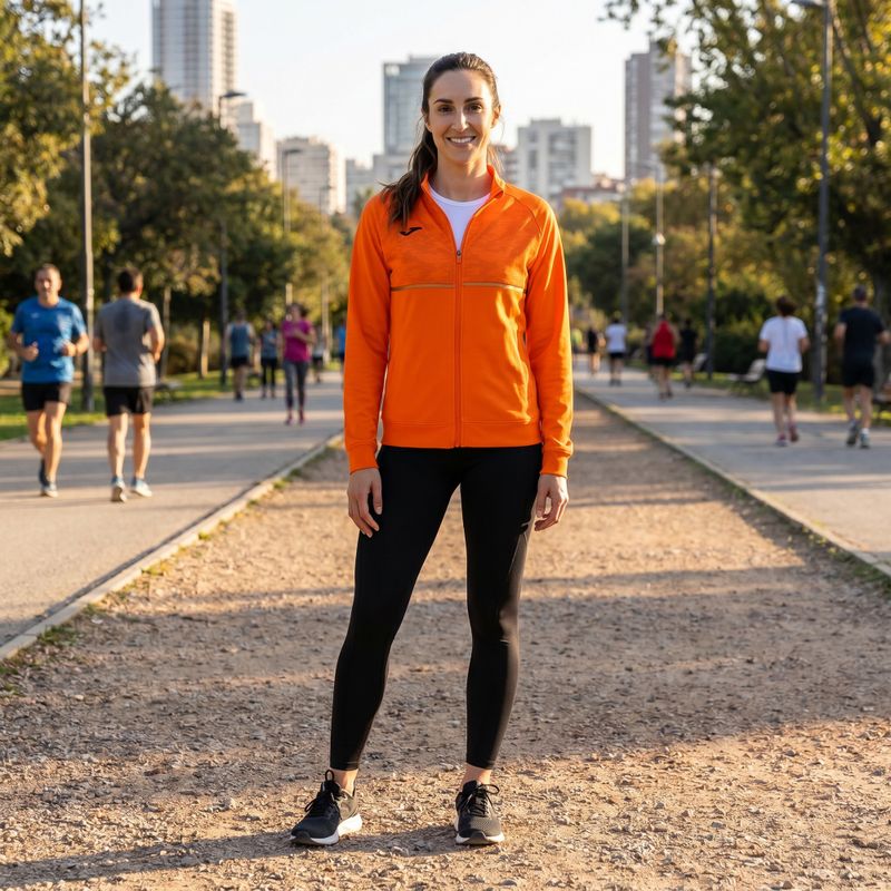 Moteriškas bėgimo džemperis Joma Record III Full Zip orange 5