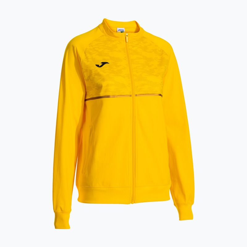 Moteriški bėgimo marškinėliai Joma Record III Full Zip geltonos spalvos