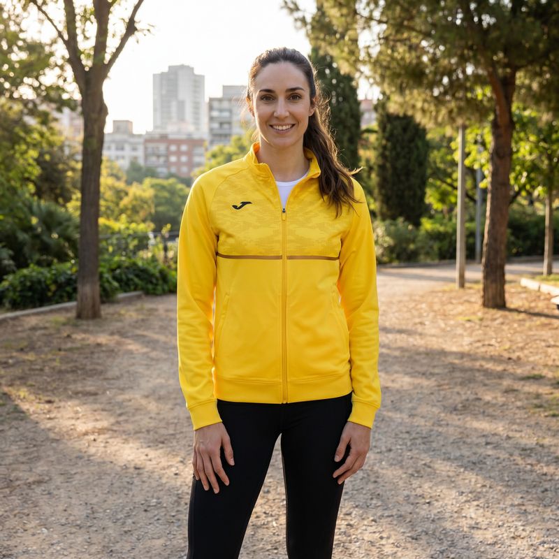 Moteriškas bėgimo džemperis Joma Record III Full Zip yellow 9
