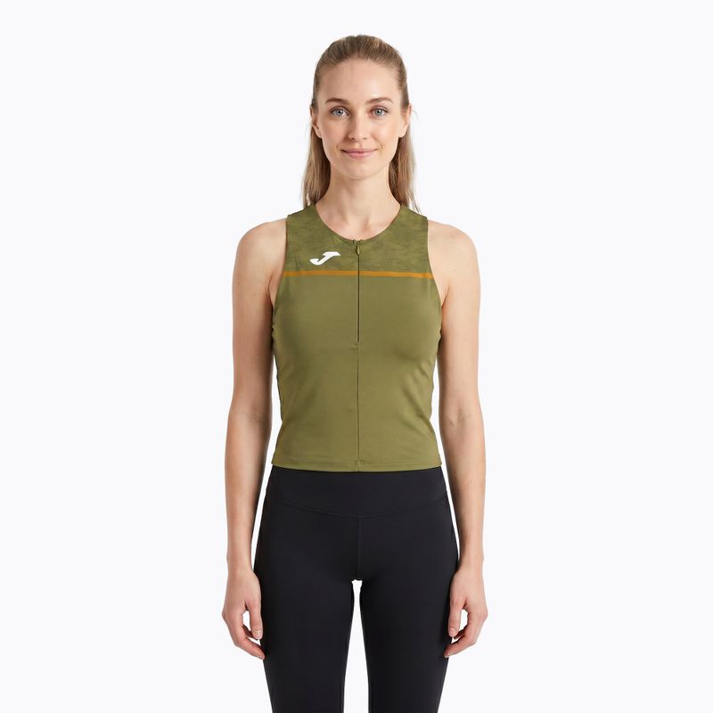 Moteriški bėgimo marškinėliai Joma Record III Top khaki