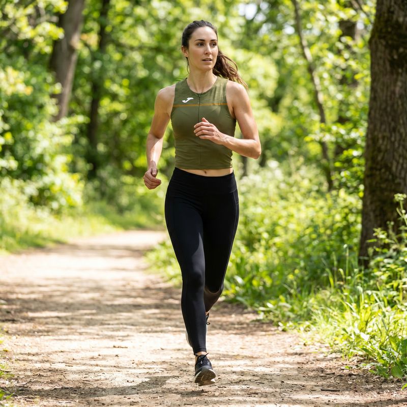 Moteriški bėgimo marškinėliai Joma Record III Top khaki 5
