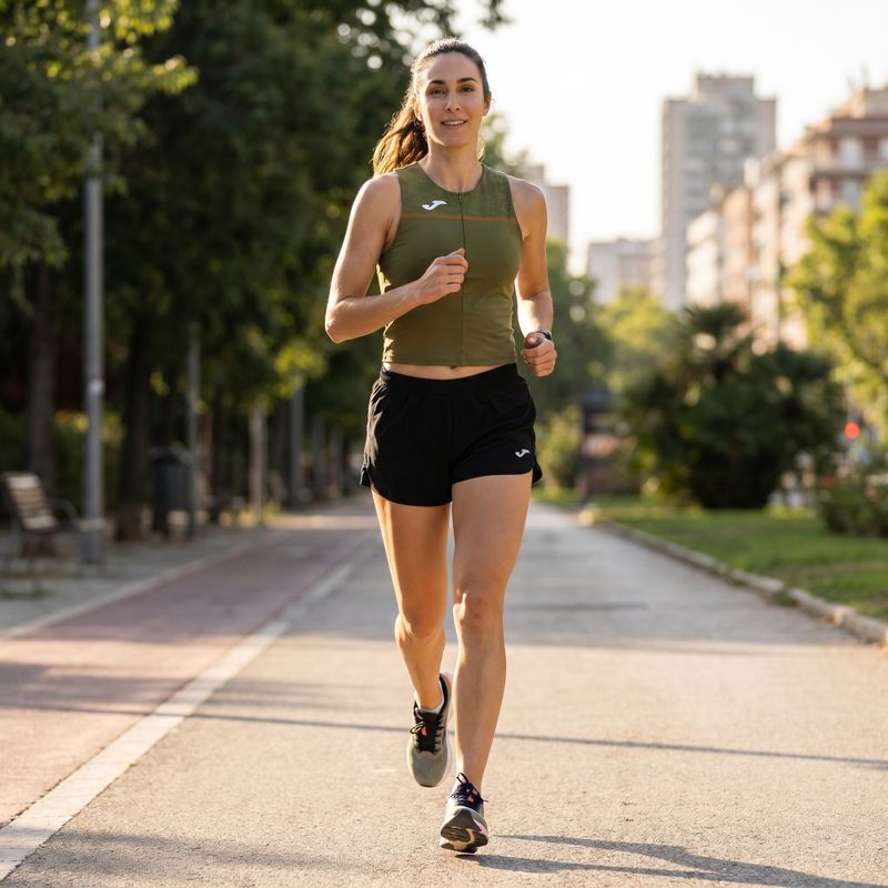 Moteriški bėgimo marškinėliai Joma Record III Top khaki 6