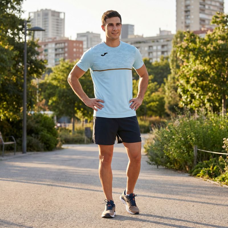 Vyriški bėgimo marškinėliai Joma Record III light blue 4