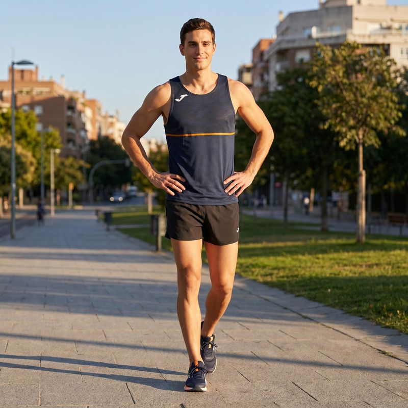 Vyriški bėgimo marškinėliai Joma Record III navy 7