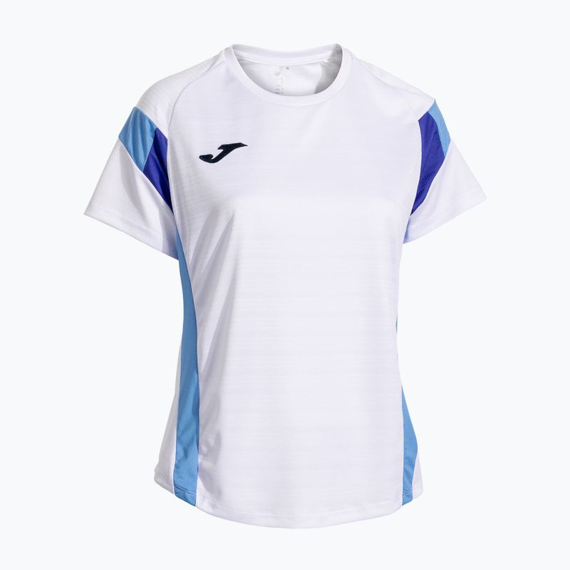 Moteriški teniso marškinėliai Joma Montreal white/sky blue 2