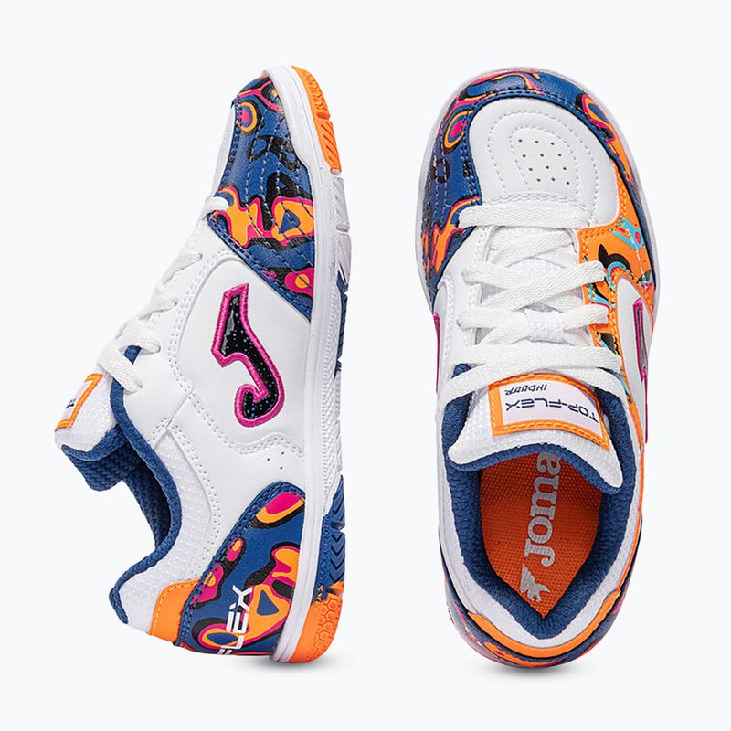 Vaikiški futbolo batai Joma Top Flex Jr IN white-orange 4