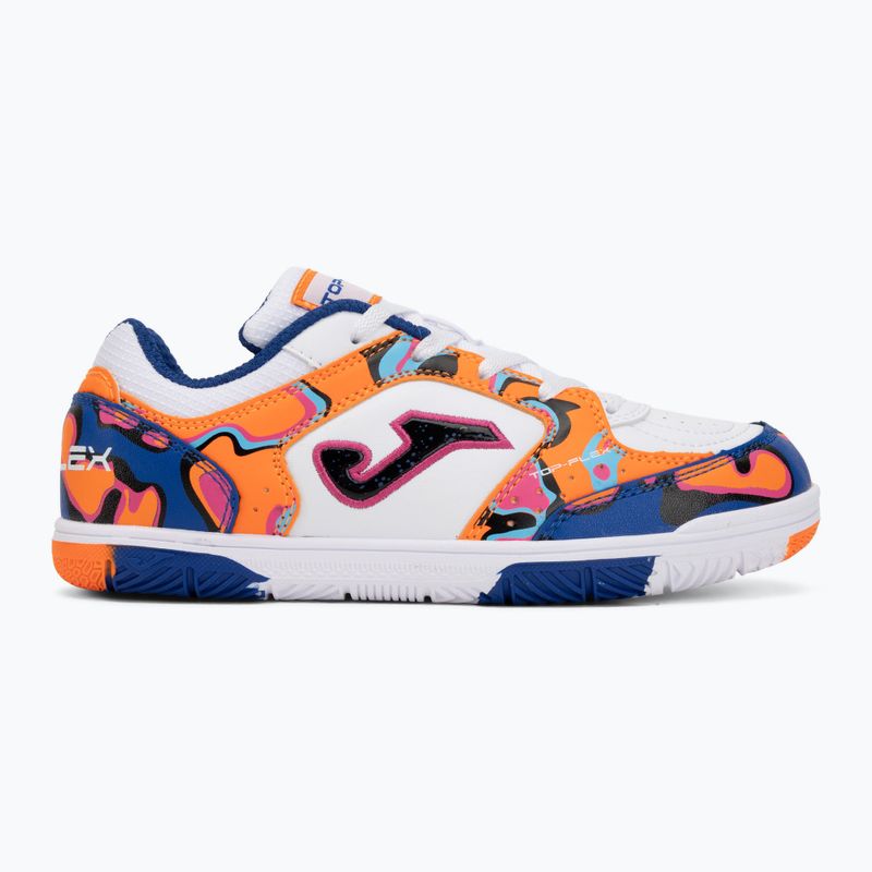 Vaikiški futbolo batai Joma Top Flex Jr IN white-orange 2