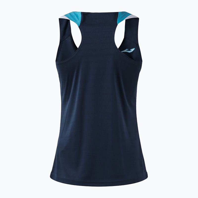 Moteriški teniso marškinėliai Joma Terra Tank Top dark navy/turquoise fluor 2