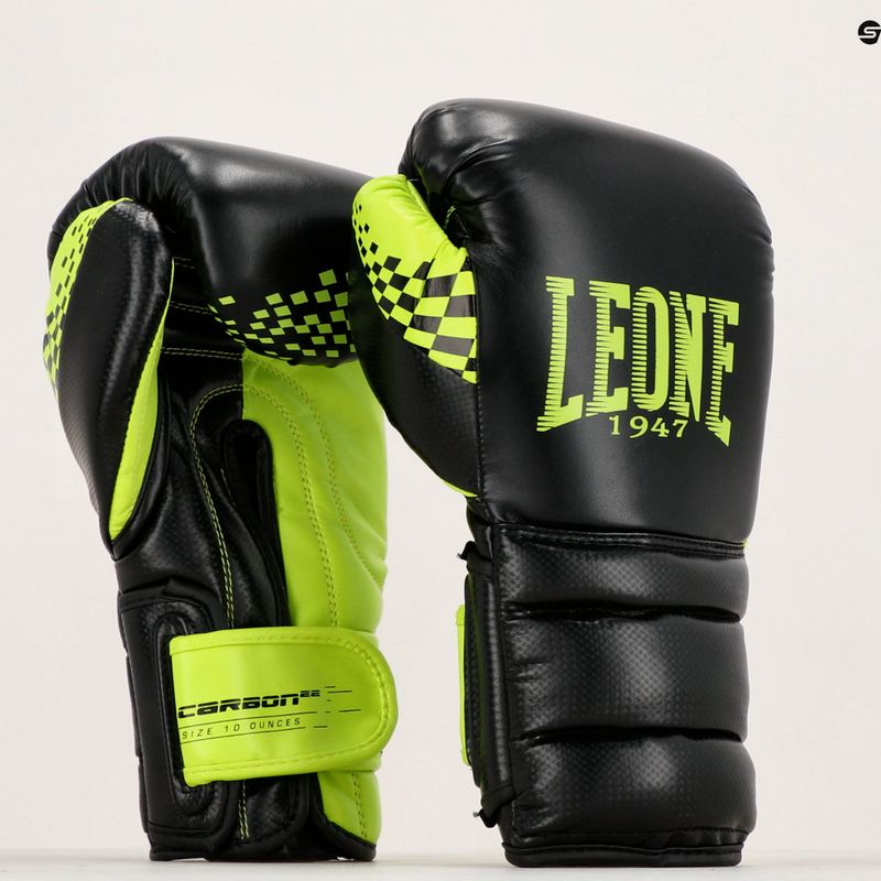 LEONE 1947 Carbon22 juodai žalios bokso pirštinės GN222 15