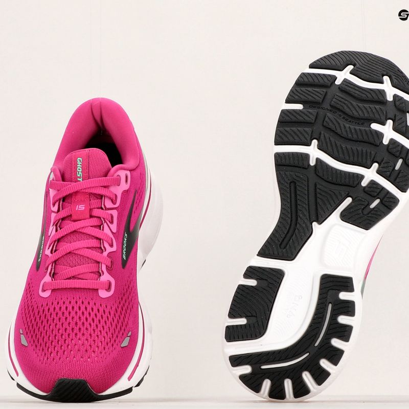 Brooks Ghost 15 moteriški bėgimo bateliai pink/festival fuchsia/black 19