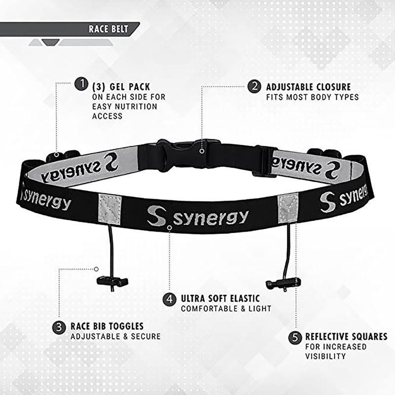 Diržas starto numeriui Synergy Race Belt black 2