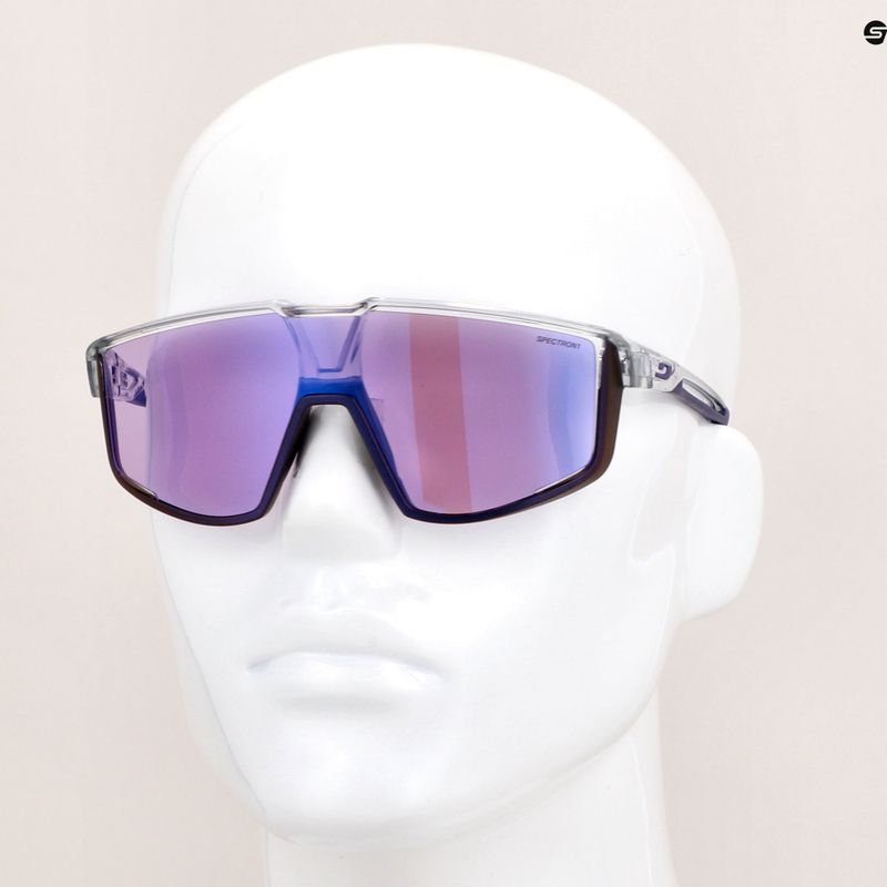 Julbo Fury Spectron 1 blizgantys permatomi pilki/violetiniai dviratininkų akiniai 9