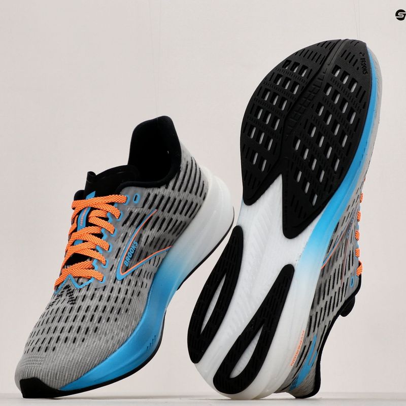 Brooks Hyperion vyriški bėgimo bateliai Grey/atomic blue/scarlet 19
