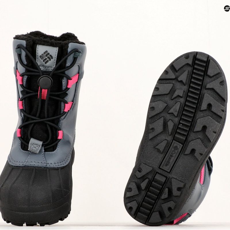 Columbia Bugaboot Celsius Vaikiški sniego batai graphite/wild fuchsia 21