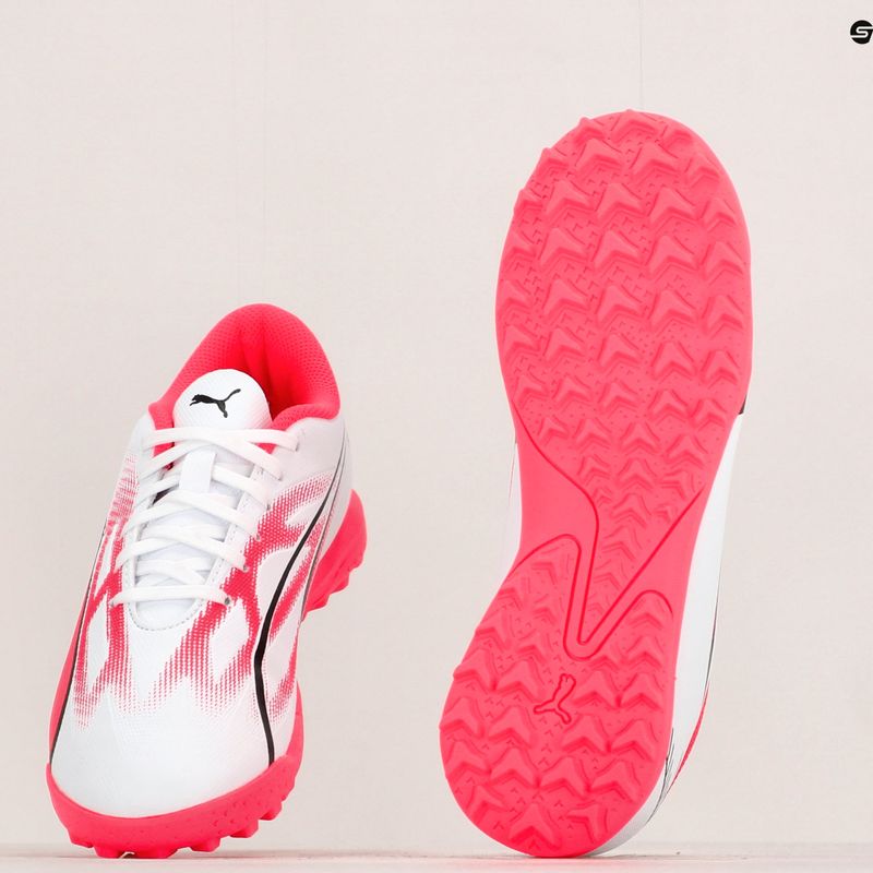 Vaikiški futbolo bateliai PUMA Ultra Play TT Jr puma white/puma black/fire orchid 12