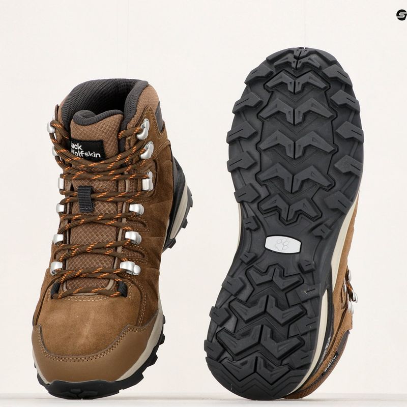 "Jack Wolfskin" moteriški trekingo batai Refugio Texapore Mid brown/apricot 17