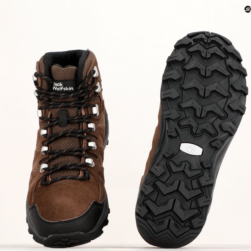 Jack Wolfskin Refugio Texapore Mid rudos/phantom spalvos vyriški trekingo batai 12