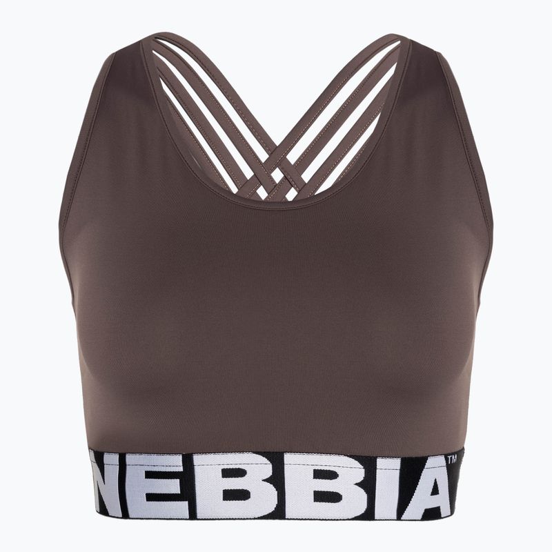 NEBBIA Medium Impact Cross rudos spalvos fitneso liemenėlė 4
