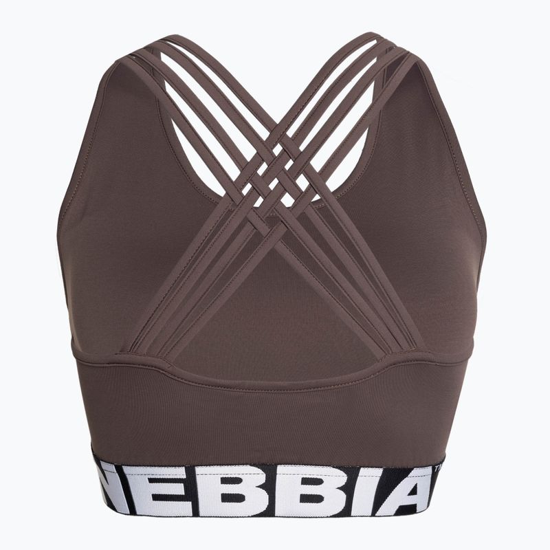 NEBBIA Medium Impact Cross rudos spalvos fitneso liemenėlė 5