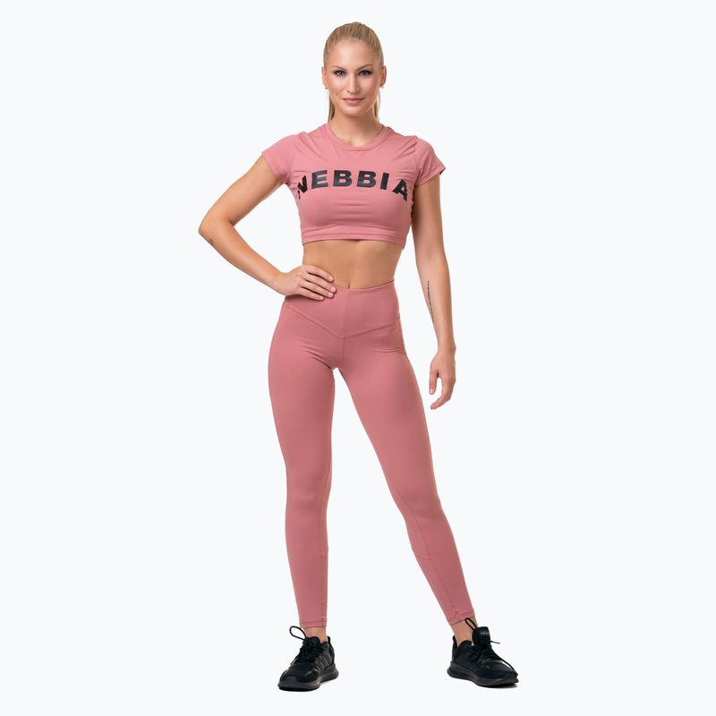 Moteriškos treniruočių tamprės NEBBIA Mesh High-Waist old rose 5