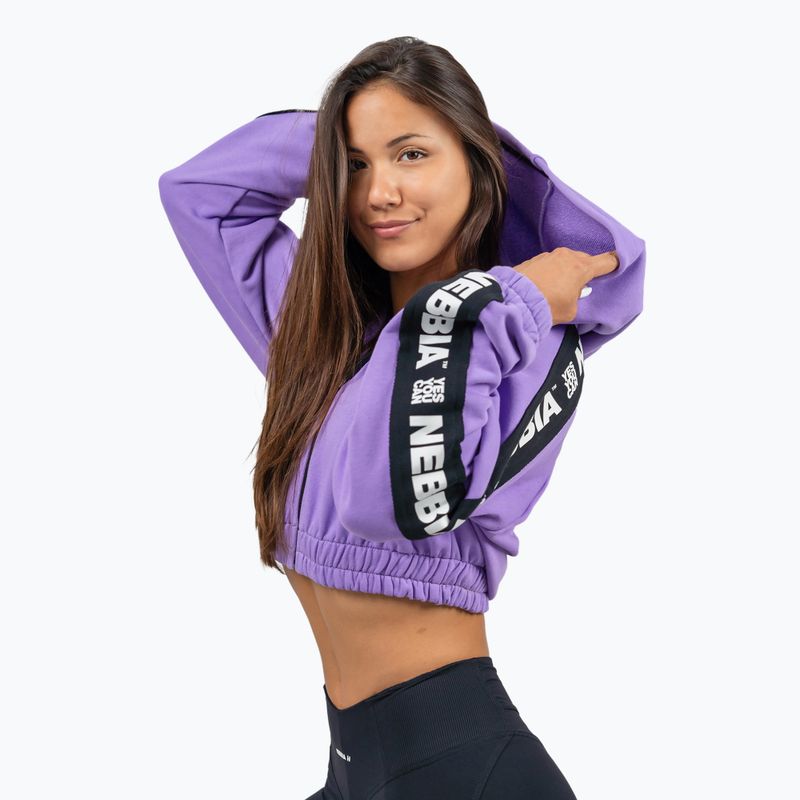 Moteriškas džemperis NEBBIA Crop Hoodie Iconic lila