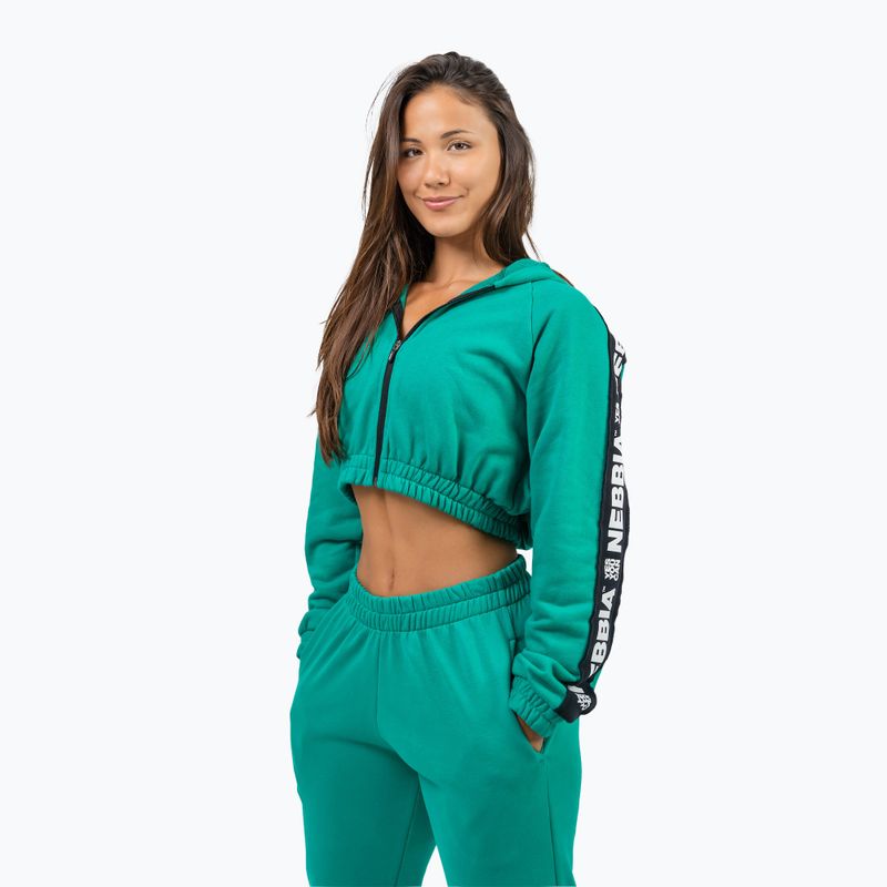 Moteriškas džemperis NEBBIA Crop Hoodie Iconic green