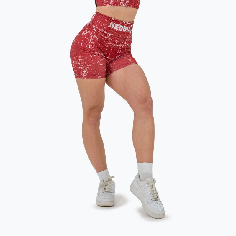 Moteriški treniruočių šortai NEBBIA 5″ Hammies High Waisted red