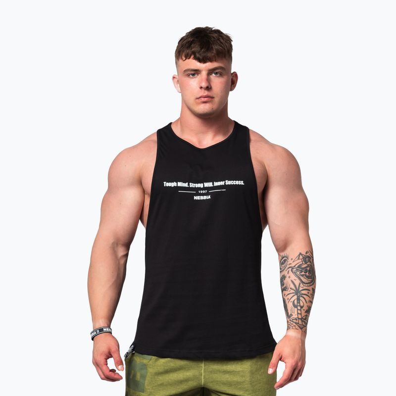 Vyriškas treniruočių tank topas NEBBIA Flexin black