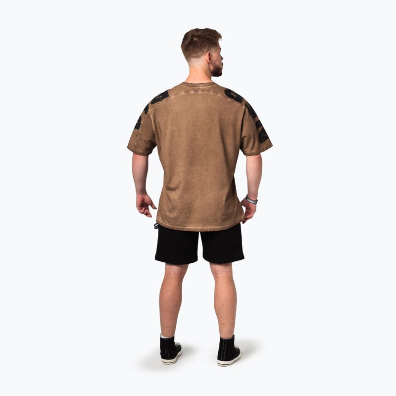 Vyriški treniruočių marškinėliai NEBBIA Washed-Off Lifting Club light brown 3