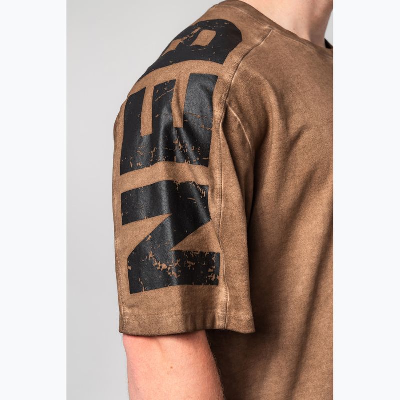 Vyriški treniruočių marškinėliai NEBBIA Washed-Off Lifting Club light brown 4