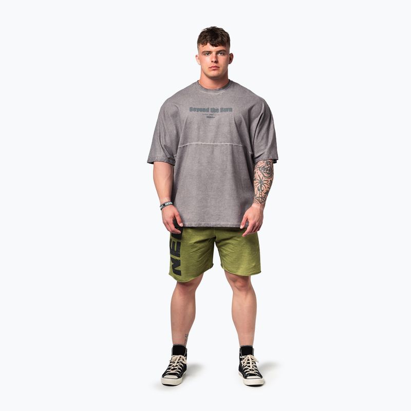 Vyriški treniruočių marškinėliai NEBBIA Washed-Off Heavyweight No Shortcuts light grey 2