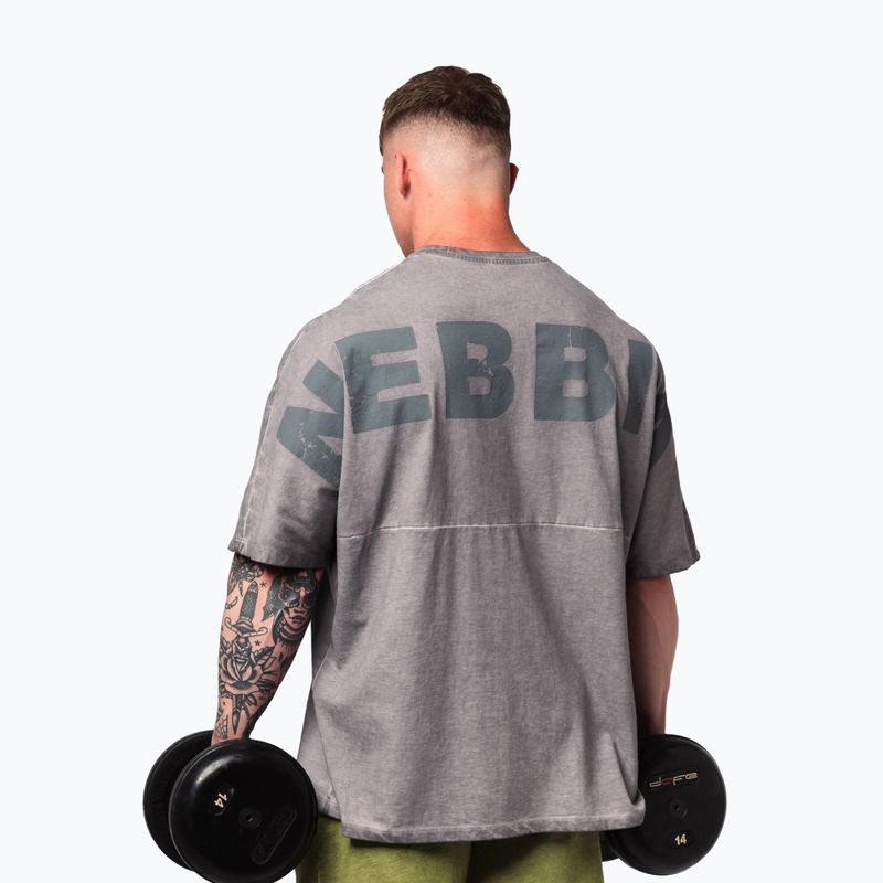 Vyriški treniruočių marškinėliai NEBBIA Washed-Off Heavyweight No Shortcuts light grey 3