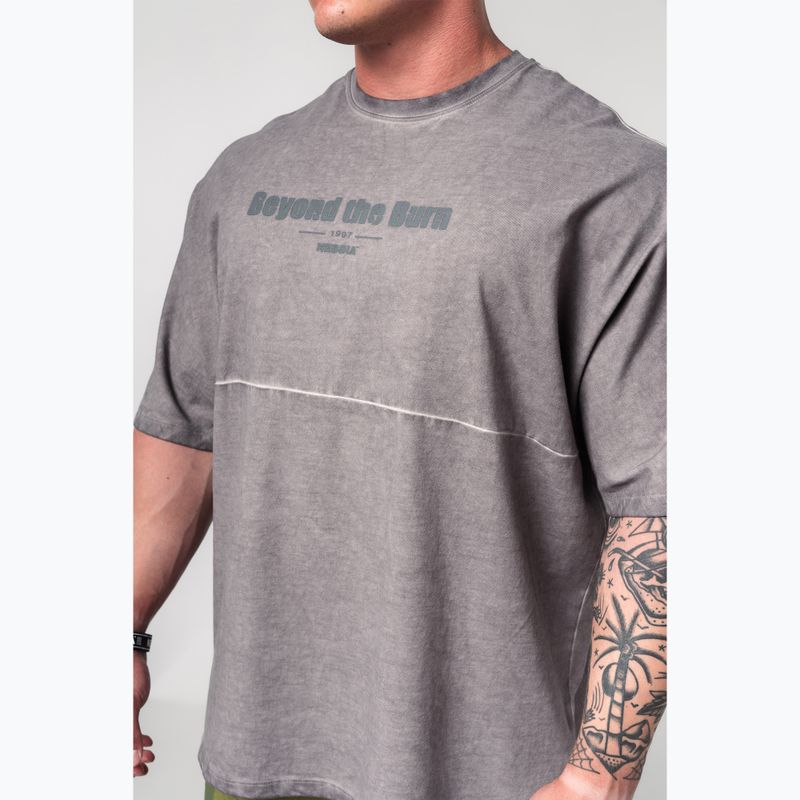 Vyriški treniruočių marškinėliai NEBBIA Washed-Off Heavyweight No Shortcuts light grey 4