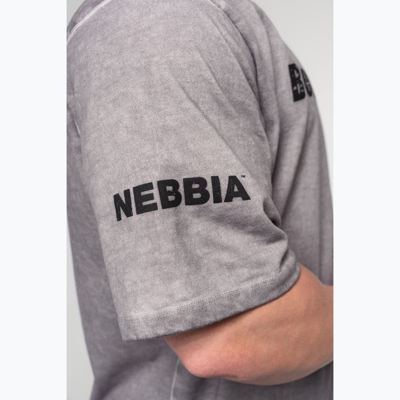 Vyriški treniruočių marškinėliai NEBBIA Washed-Off Heavyweight Grind light grey 6