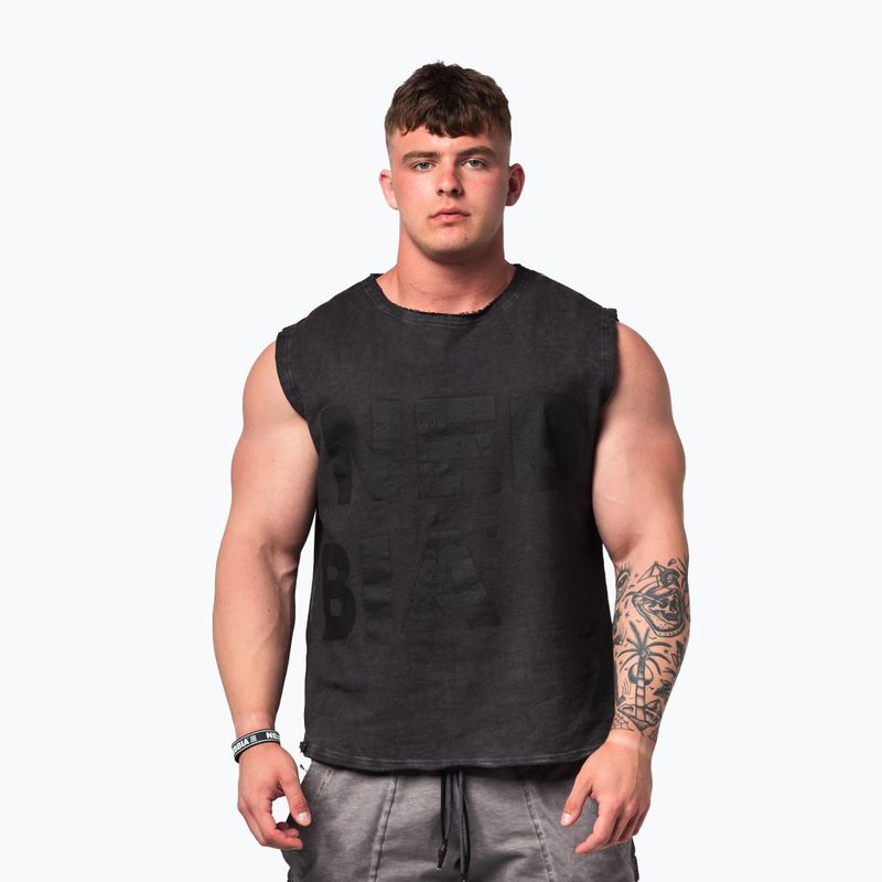 Vyriškas treniruočių tank topas Washed-Off Beastin black