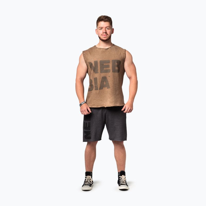 Vyriškas treniruočių tank topas Washed-Off Beastin light brown 2