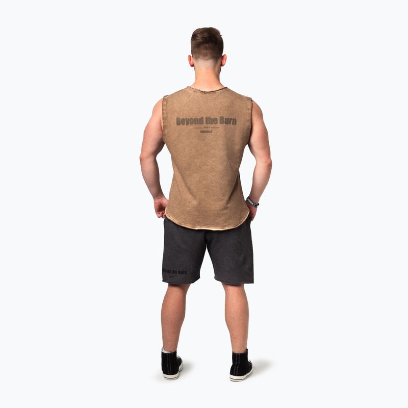 Vyriškas treniruočių tank topas Washed-Off Beastin light brown 3