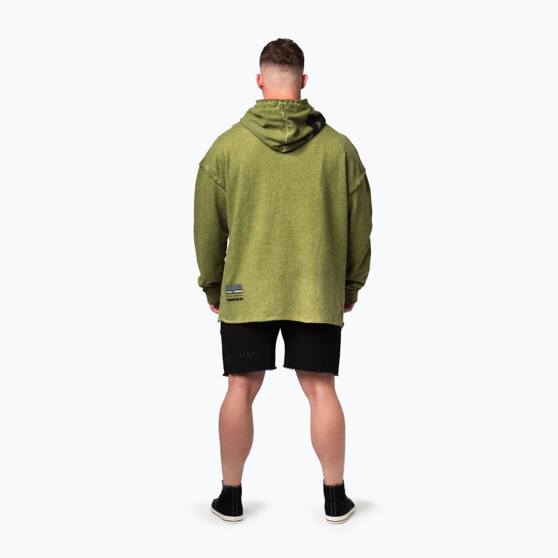 Vyriškas treniruočių džemperis NEBBIA Washed-Off Hoodie NO BS green 3