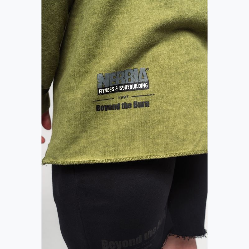 Vyriškas treniruočių džemperis NEBBIA Washed-Off Hoodie NO BS green 6