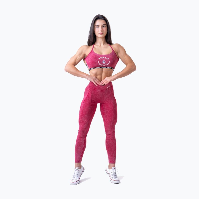 Moteriškos treniruočių tamprės NEBBIA Washed High Waisted Legacy red 2