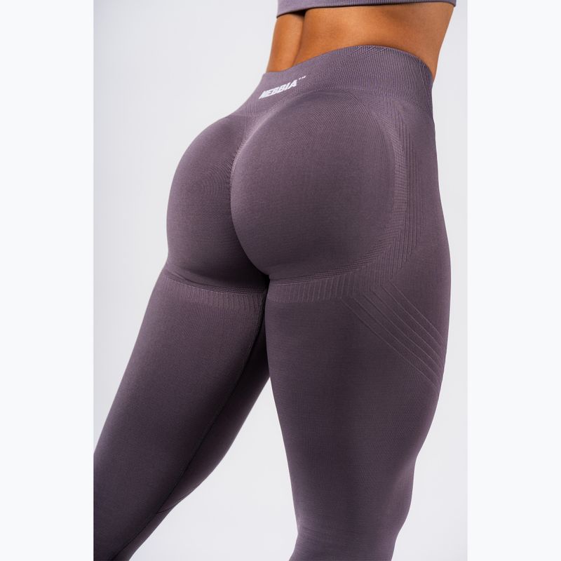 Moteriškos treniruočių tamprės NEBBIA Flow Seamless Maximum Push-Up dark grey 5