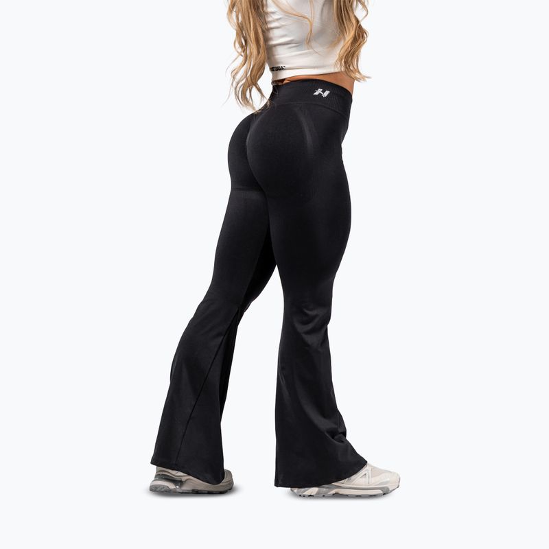 Moteriškos treniruočių tamprės NEBBIA Flow Seamless High Waist Sculpting Flared Black 3