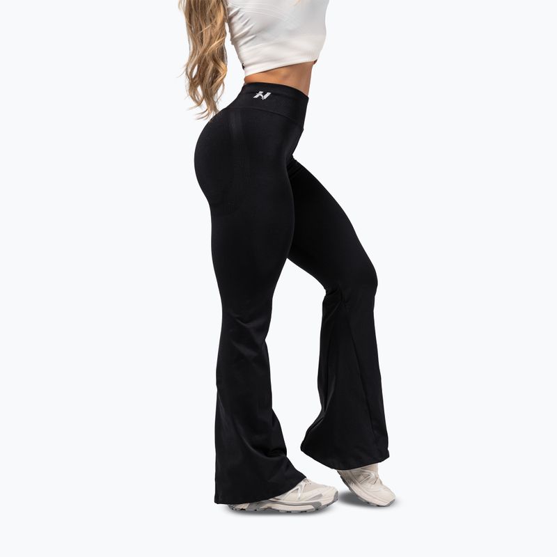Moteriškos treniruočių tamprės NEBBIA Flow Seamless High Waist Sculpting Flared Black 4