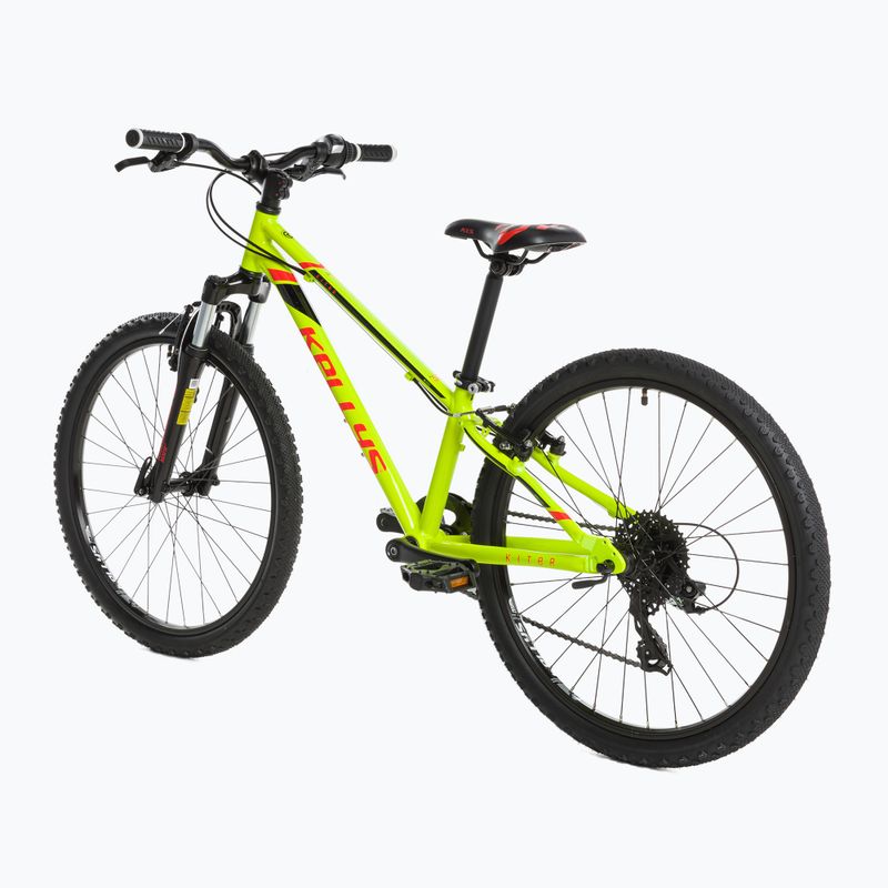 "Kellys Kiter 50" vaikiškas 24" neoninės geltonos spalvos dviratis 3