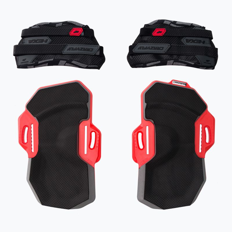 CrazyFly Hexa II Extreme kitebordo pagalvėlės ir dirželiai juodi T016-0261